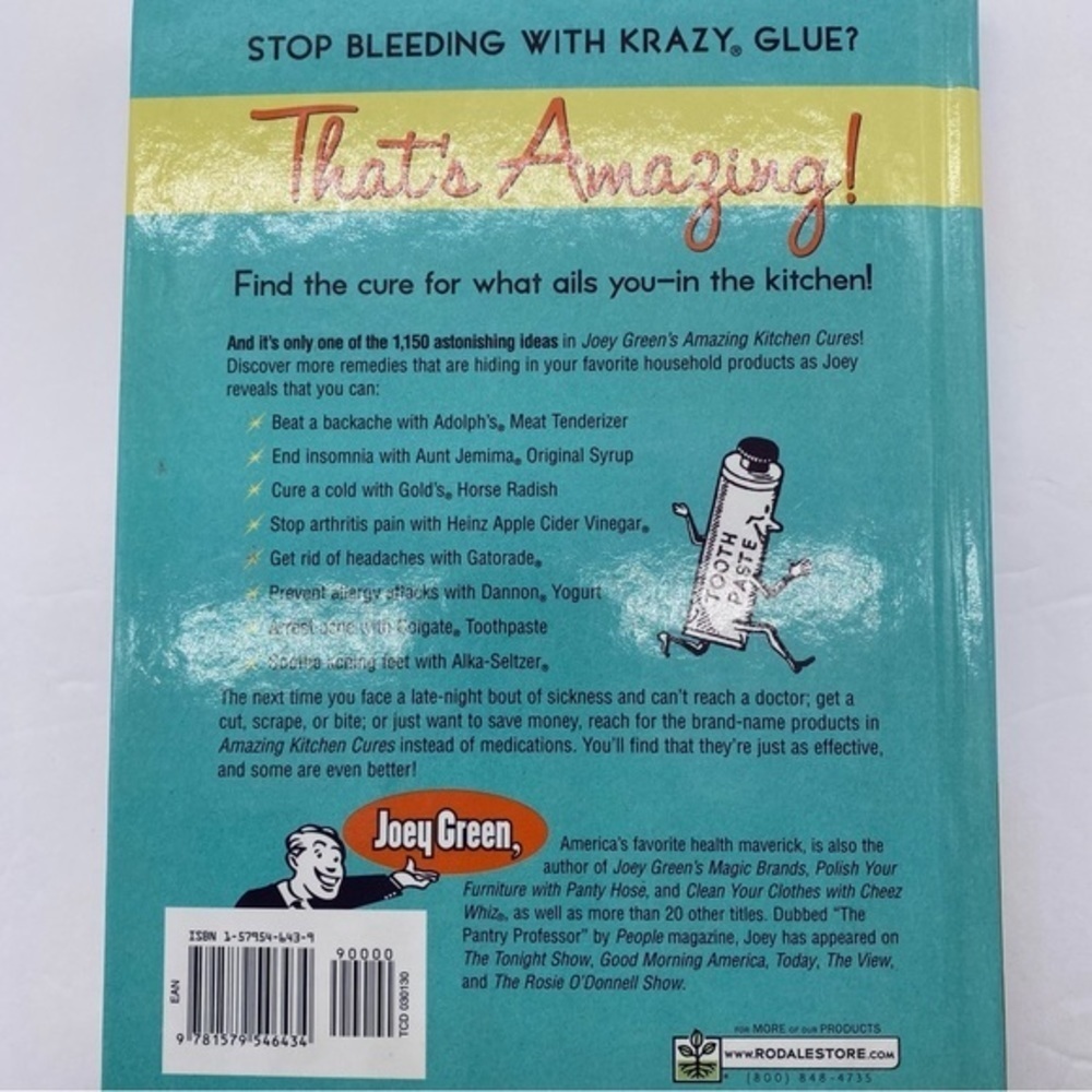 Amazing Kitchen Cures by‎ Joey Green's Hardcover 2002 Book - Picture 8 of 11